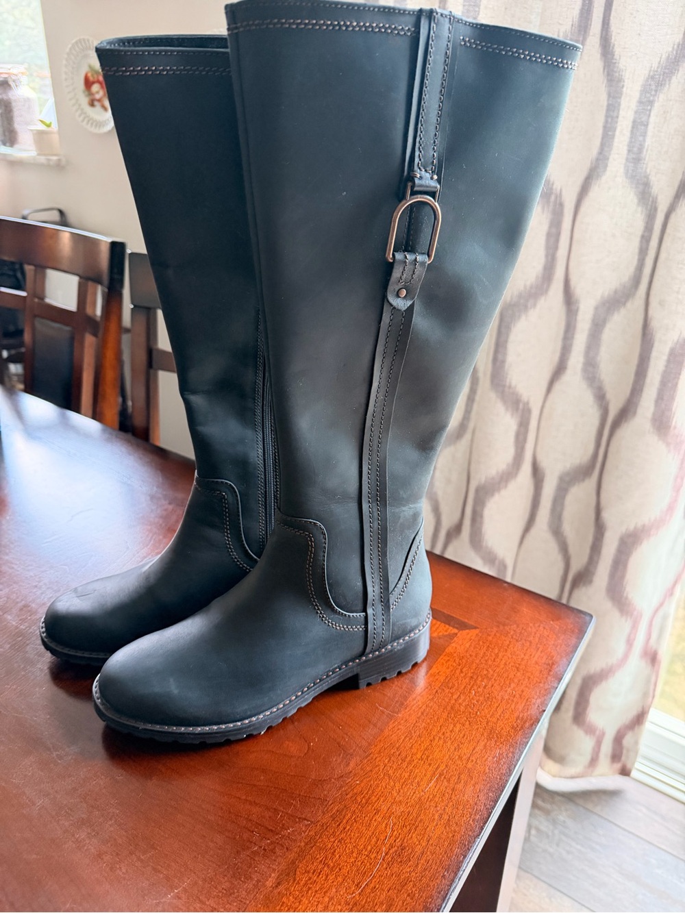 Size 7 - Clarks Aspra Hi Knee High Riding Boots Black Leather 2617495 - Equestri - Picture 7 of 7